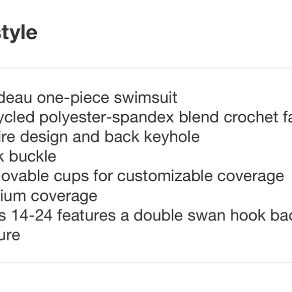 Women's Crochet U Wire Medium
Coverage One Piece Swimsuit - Shade & Shore size L - Picture 4 of 7